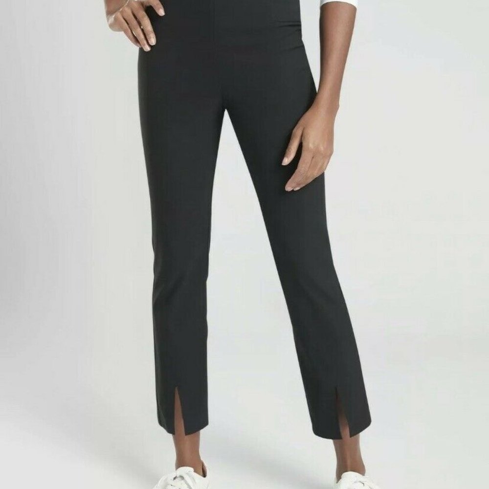 Athleta Wander Slim Straight Crop Pant Black 8
